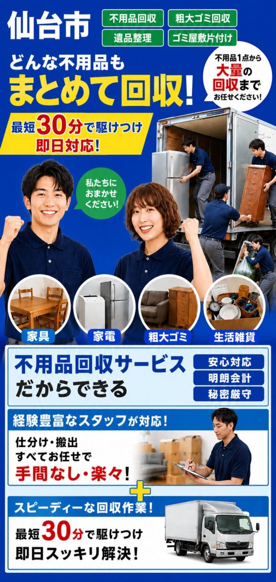 仙台市の不用品回収サービス